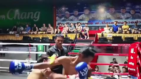Muay Thai Fighter Boxing it out.