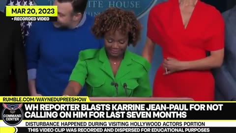 WH Reporter Claims KJP Is Disrespecting Him By Not Calling On Him