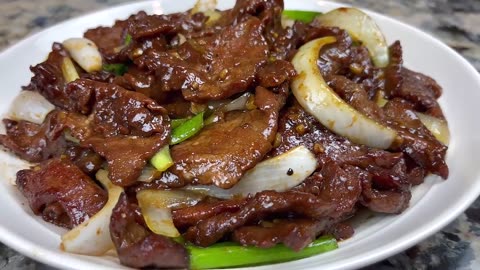 Beef & onion stir fry