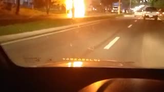 Caminhão pegando fogo