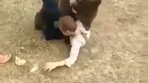 Kid Wrestles a Bear!!!!!!