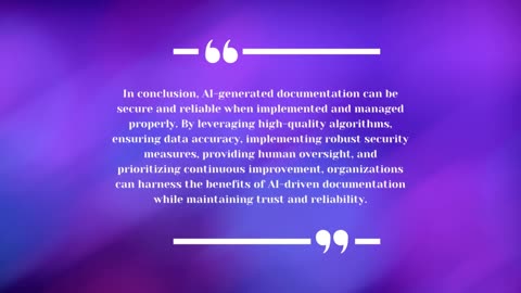 Is AI-Generated Documentation Secure and Reliable?