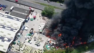 Large fire tears through plastics factory near Leeds