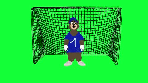 Goalkeeper bear green background