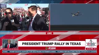 Trump's plane (Trump Force One) flew over the Save America Rally in Robstown, TX.