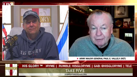Major General Paul E. Vallely, U.S. Army (ret), joins His Glory: Take FiVe