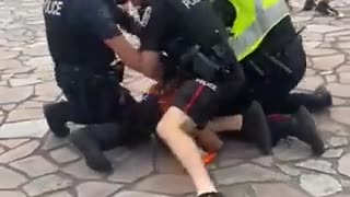 Trudeau's Officers Taking Down Protestors