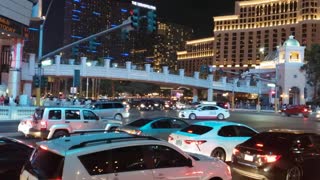 View of Las Vegas's nighttime street scene