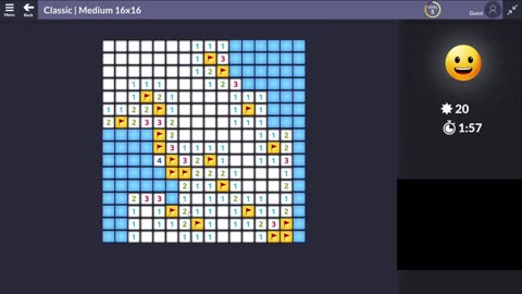 Minesweeper, getting through medium difficulty.