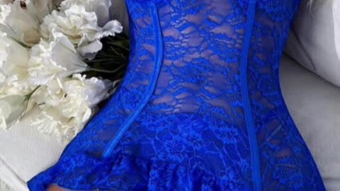 Bow Decor Ruffle Hem Lace Garter Bustier Set, Women Lingerie