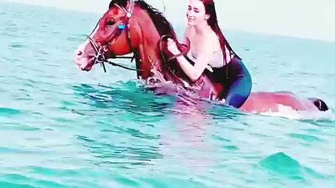 Dubai beach horse riding