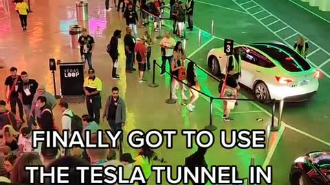 FINALLY GOT TO USEHGE口THE TESLA TUNNEL INDodgiLAS VEGAS