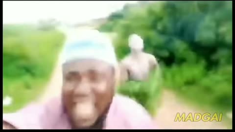 African guy running away from tribe member🤣😂🤣
