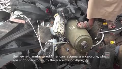 Video by Yemen’s Houthi rebels claims to show wreckage of a downed US drone