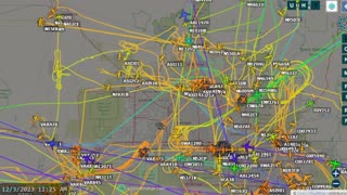 Central Phoenix Arizona Air Plane Tracking Time Lapsed for night of Dec 2nd 2023 -