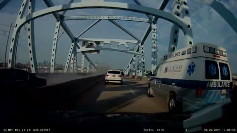 Speedy Vehicle Crashing Into the Stone Divider on a Bridge