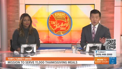The KREM Cares' Tom's Turkey Drive will serve 11,000 meals this Thanksgiving
