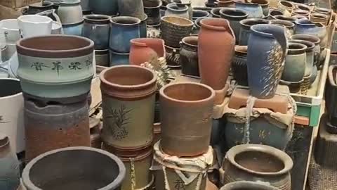 Different types of ceramic flower pots