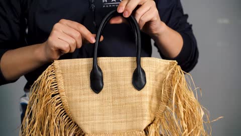 Himmers's Straw Beach Bag With Tassels