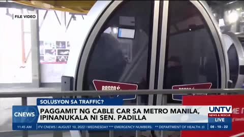 Paggamit ng cable car sa Metro Manila bilang tugon sa mabigat na trapiko, ipinanukala