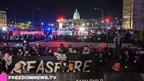 Uh Oh! 'Hundreds Of Pro-Palestine Protesters' Try To Block Biden's Motorcade Route To The Capitol