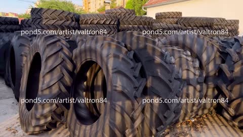 Group of new tires for sale at a tire store