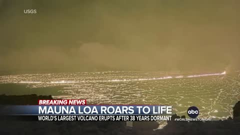 Mauna Loa volcano roars back to life