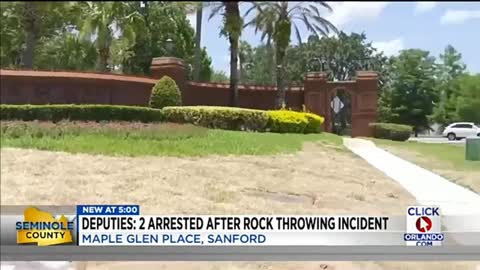 Rock throwing incident damages car in Florida. Teenage girl hit with traffic cone.