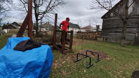 Winter calisthenics workout outside - simple upper body routine