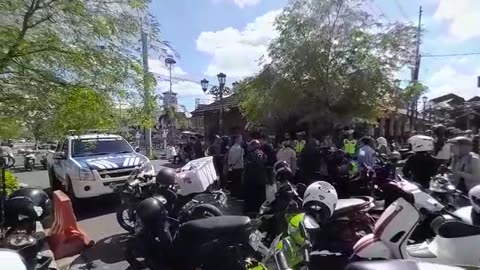 The Police Stopped Bike On the Street Marlioboro At Yogyakarta