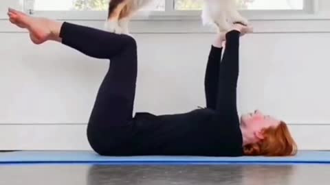 See how dogs do yoga