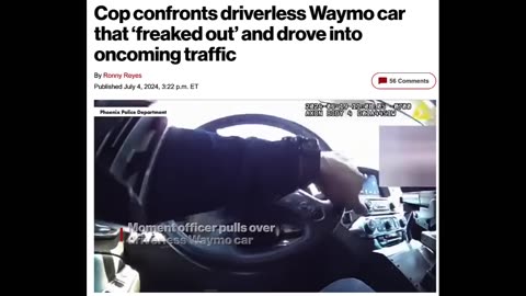 GET ME OFF THIS RIDE! DRIVERLESS VEHICLE GETS PULLED OVER AFTER DRIVING INTO ONCOMING TRAFFIC!