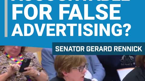 Senator Gerard Rennick starts the process of grilling Australian Advertising Authorities: