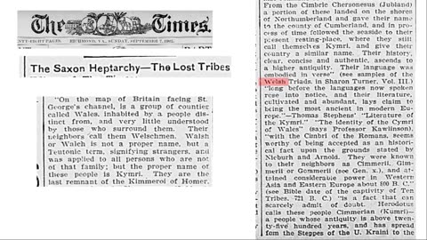 1902 article discusses that the Welsh are part of the Ten Lost Tribes of Israel