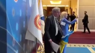 Ukrainian MP clashing with his Russian counterpart