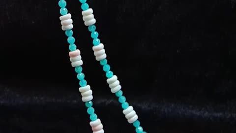 Princess spiny oyster and faceted Amazonite beads necklace Summer Jewelry