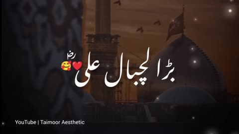 Bara Lajpal Ali | Bara Lajpal Hai Ali |Qaseda | Taimoor Aesthetic