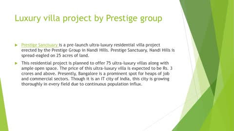 Prestige sanctuary golfshire - Pre sale villa's home project in Nandihills