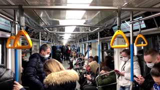 Moscow Metro busy despite first day of lockdown
