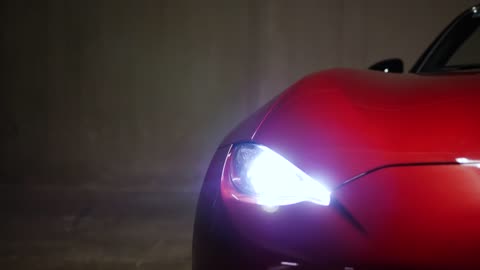 Closeup of red sports car