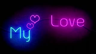 386. Pink Love💝Cute Neon Romantic Text and Little Hearts