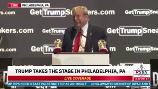 TRUMP GIVES SPEECH AT SNEAKER CON IN PHILADELPHIA