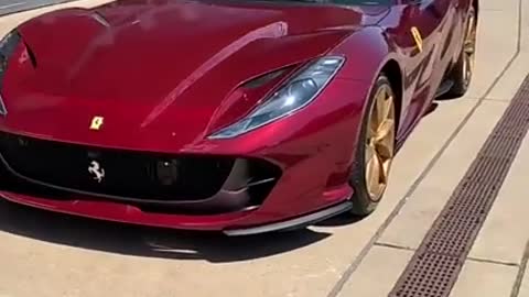 Ferrari is beautiful car in red color