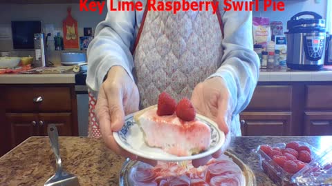 Key Lime Raspberry Swirl Pie