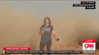 CNN Reporter Gets COVERED In Dirt From Israeli Tanks