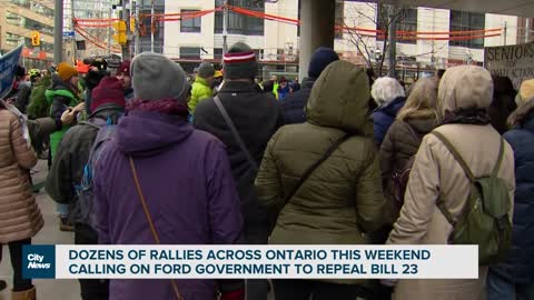Rallies across Ontario protesting Ford government's new housing bill