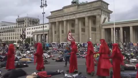 Protest of socialist group Extinction Rebellion in Berlin, Germany