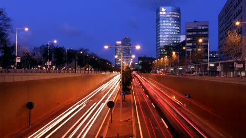 Traffic in an underground tunnel