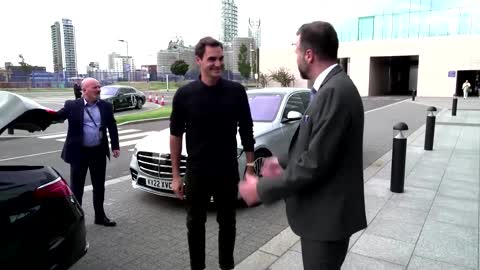 Federer arrives in London for emotional farewell