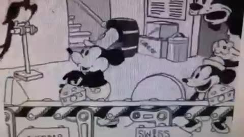 Old Disney Cartoon hiding their sexual deviance in plain site. Look at Mickey fkn the cheese.